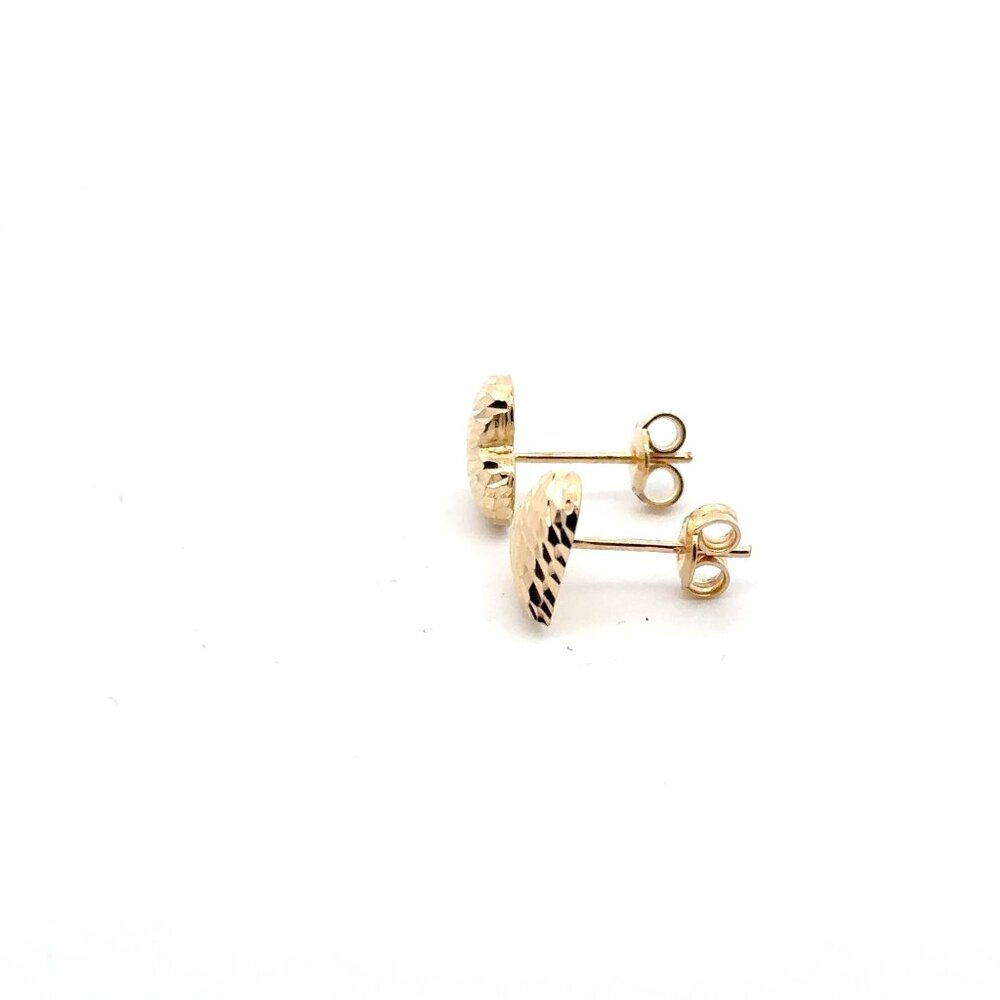 18K Gold Earrings Stud Heart - Picture 3 of 11